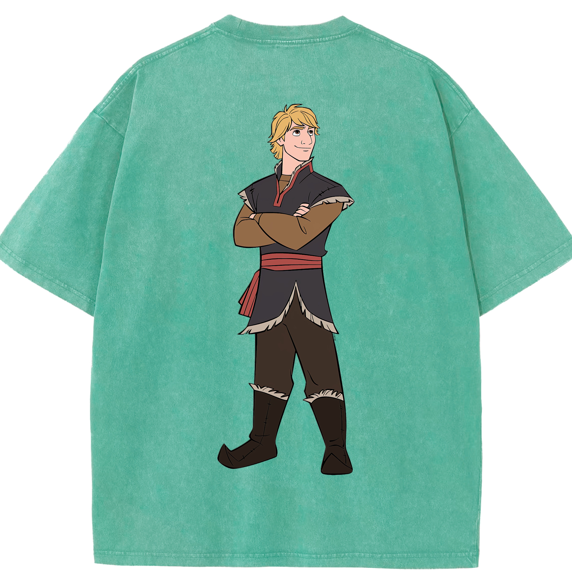 （画像用） アナと雪の女王 アンナ エルサ Frozen Anna Elsa 綿100% ヴィンテージ風 半袖Tシャツ（背面プリント）